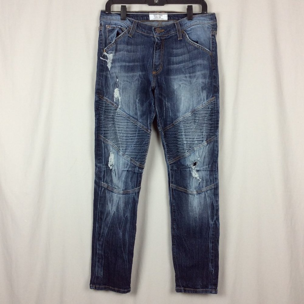 Golden Denim Distressed Biker Jeans Made in USA